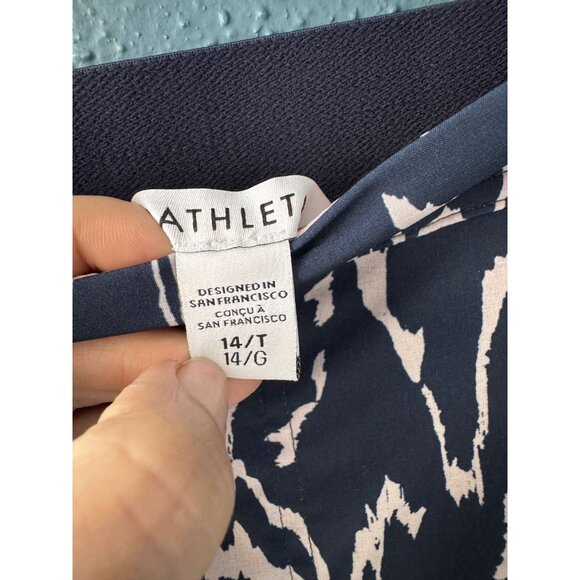 Athleta Printed Vienna Navy Blue Orchid Cargo Pant 14T Tall Pull-On Straight - Picture 6 of 9